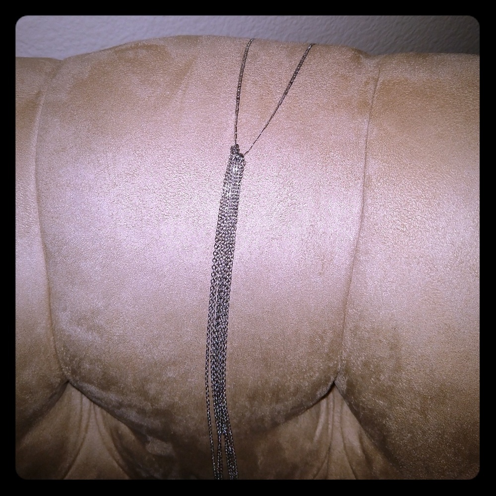 Modern, Minimalist Silver Tasselled Necklace